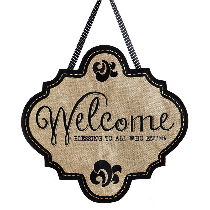 August Grove Welcome Burlap Door Decoration & Reviews | Wayfair.ca